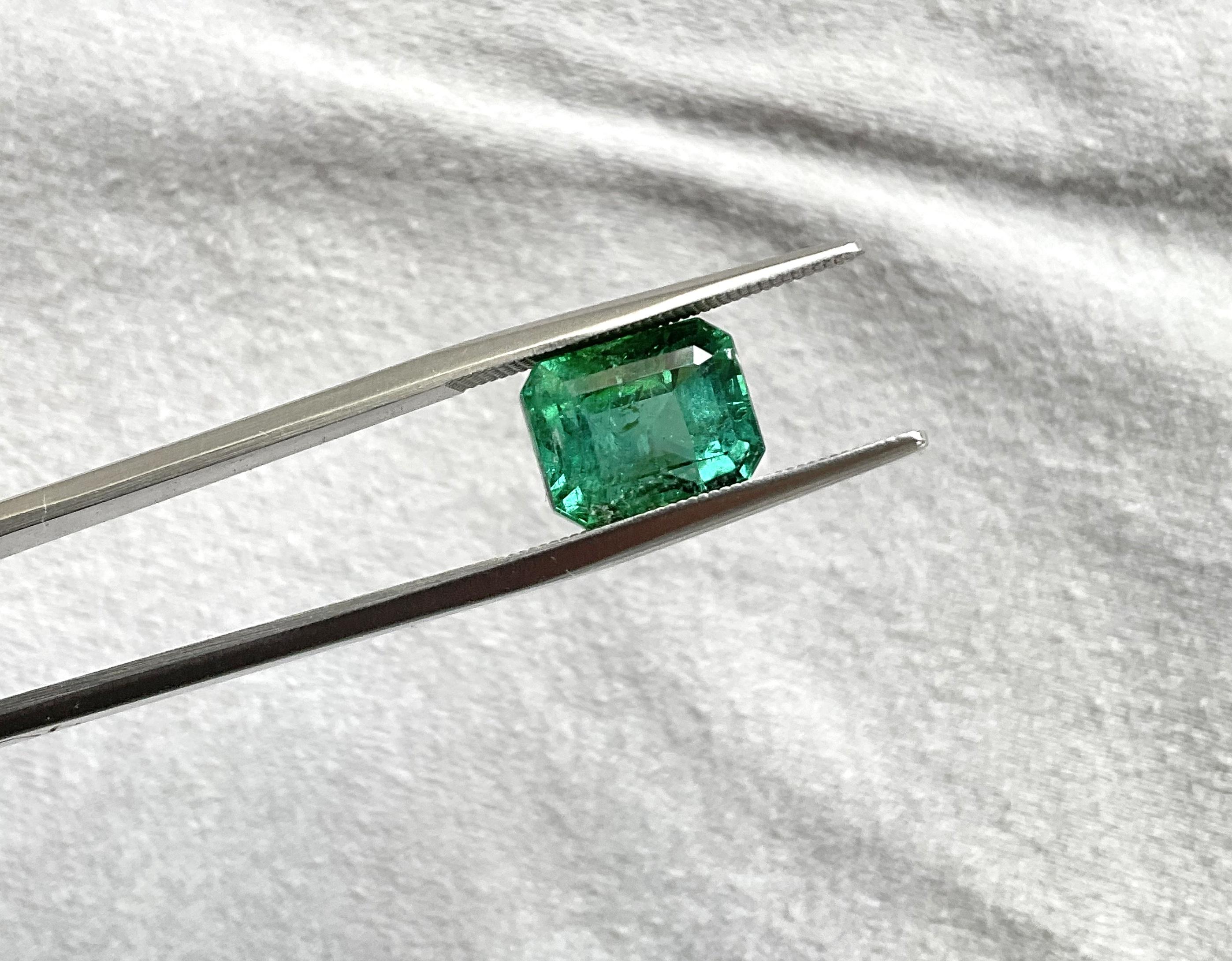 6.10 Karat grüner Turmalin achteckig facettiert geschliffener Stein Top Qualität Natürlicher Edelstein (Achteckschliff) im Angebot