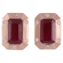 6.10 Carats Ruby and Diamond Earring 
