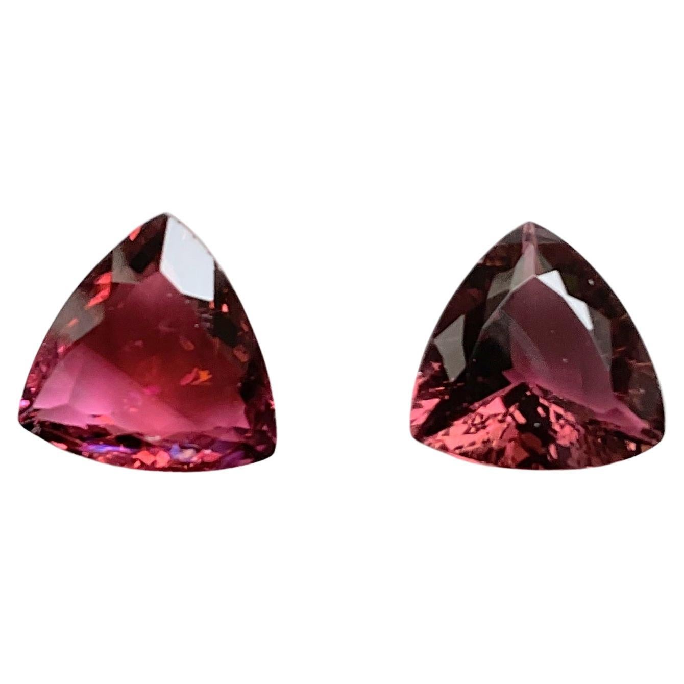 6.10 Carats Tourmaline Trillion 2 Pcs Faceted Cut stone Top Quality Natural Gems