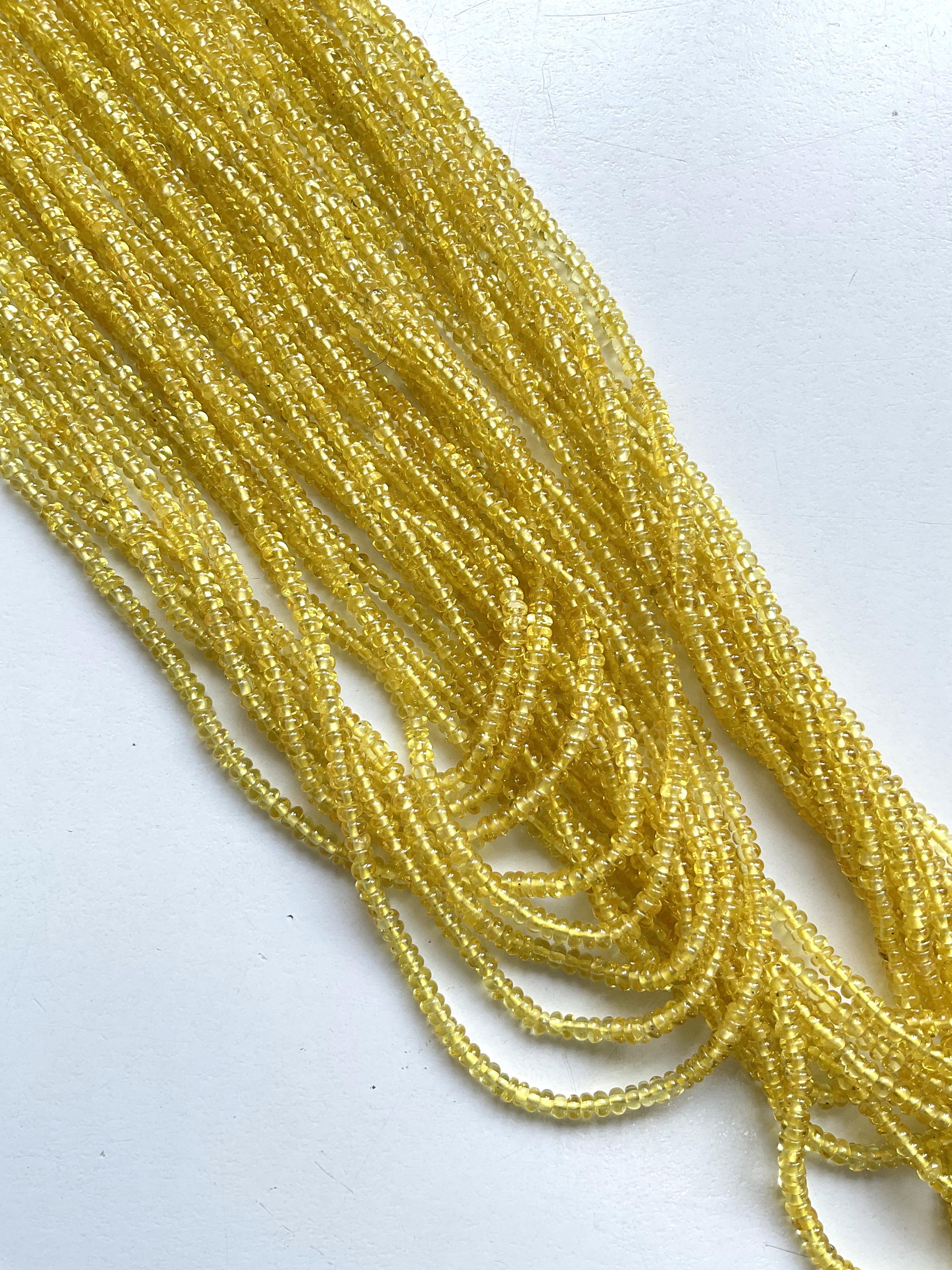 Bead 610.00 Carats Yellow Sapphire heated beads top quality Natural Gemstone Necklace For Sale
