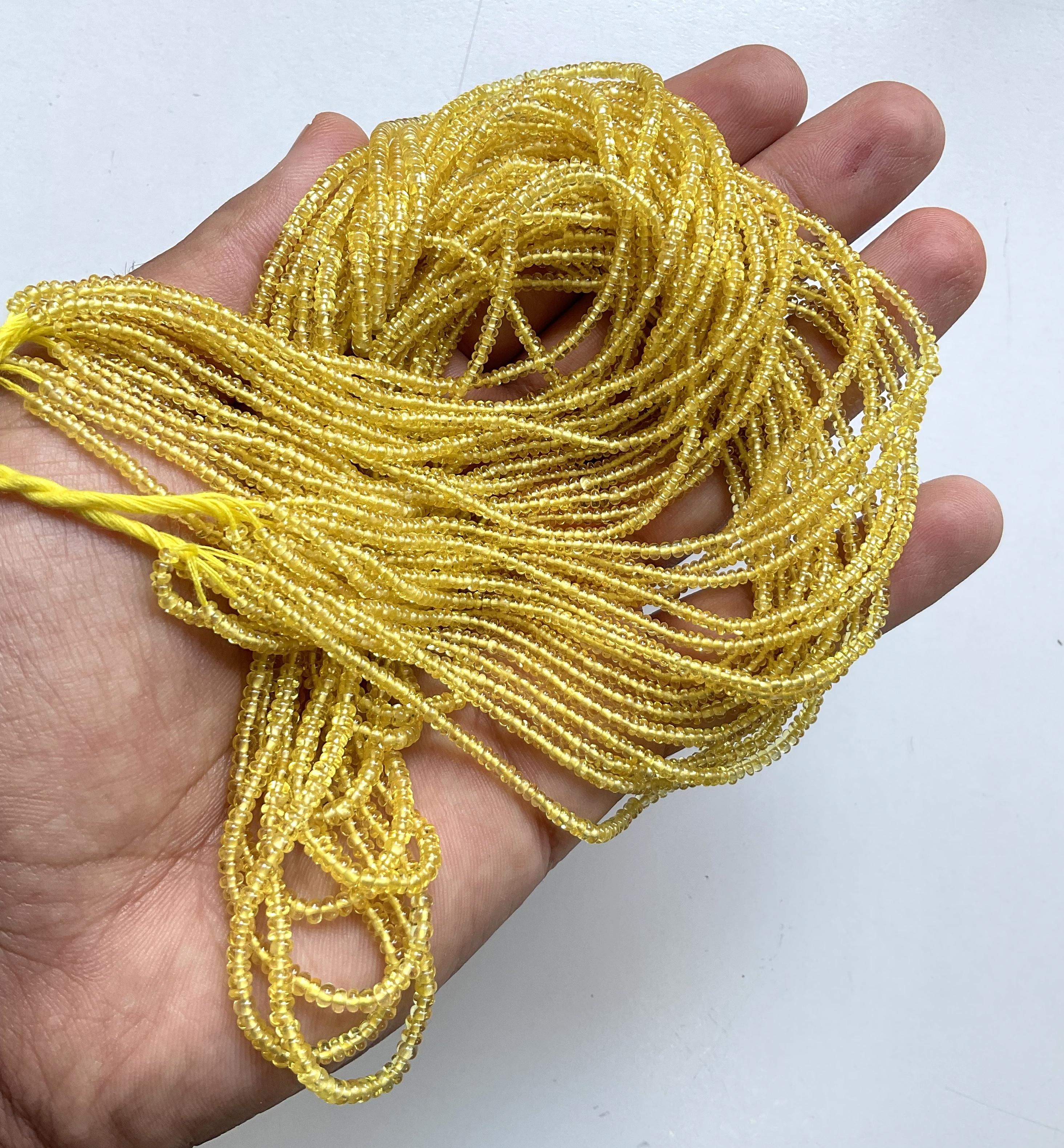 610.00 Carats Yellow Sapphire heated beads top quality Natural Gemstone Necklace For Sale 1
