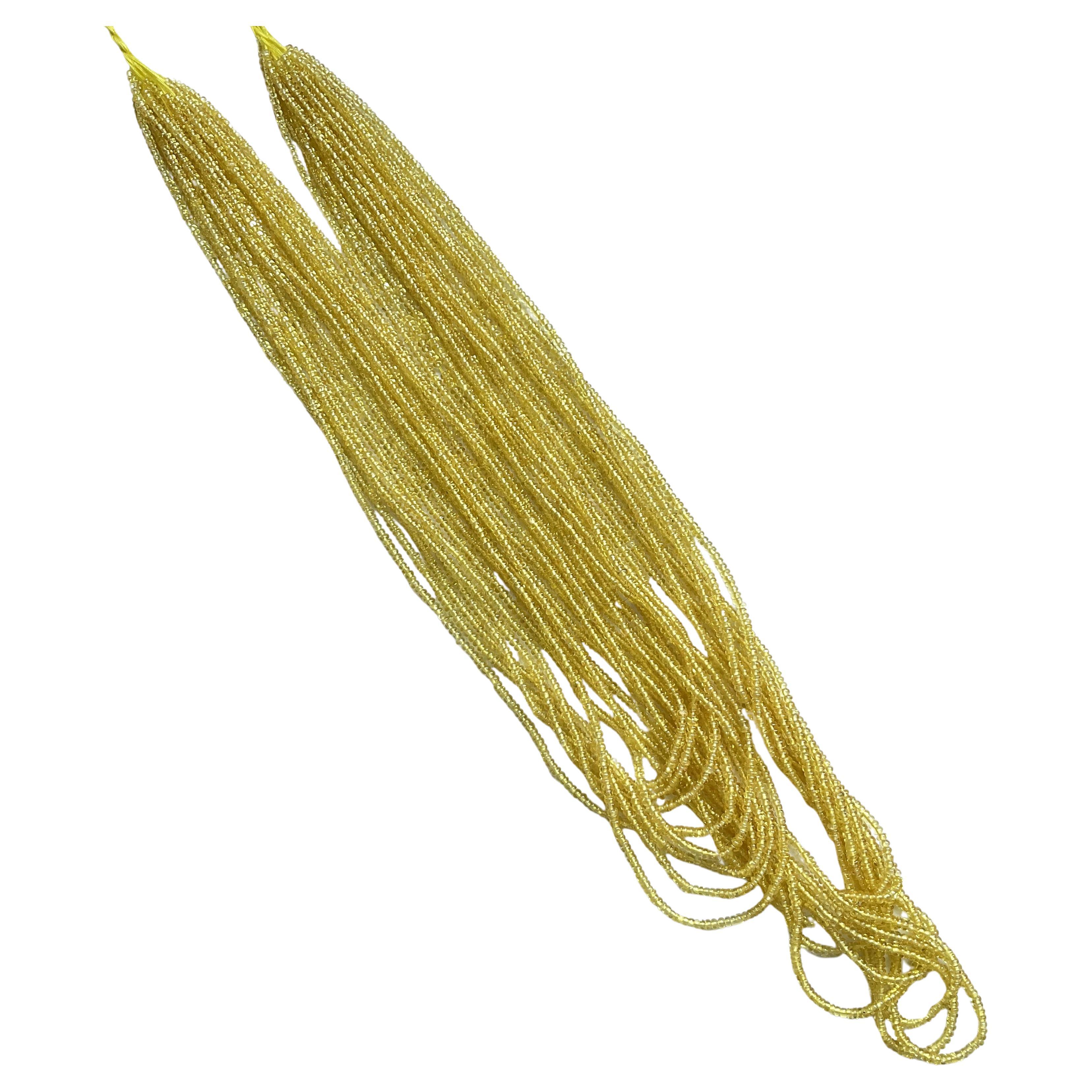 610.00 Carats Yellow Sapphire heated beads top quality Natural Gemstone Necklace For Sale