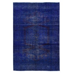 6'10"x10'1" Purple, Overdyed Persian Viss Design Soft Wool Hand Knotted Rug