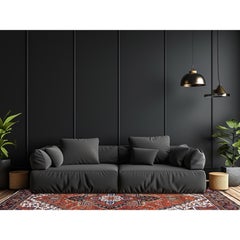 6'10 "x9'7" Arancione bruciato Vintage Persian Heriz Tappeto orientale in lana annodato a mano