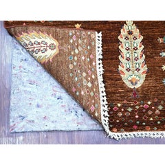 6'10 "x9'8" Braun Ethische und ländliche Gabbeh Tierfiguren Handgeknüpfter Wollteppich