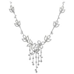 Mark Broumand 6.11 Carat Fancy Diamond Necklace in 18 Karat White Gold
