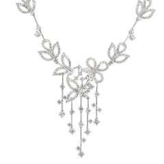 Mark Broumand 6.11 Carat Fancy Diamond Necklace in 18 Karat White Gold