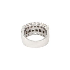 6.11 Carat Round and Emerald Cut Half-Way Diamond Band 18 Karat In Stock