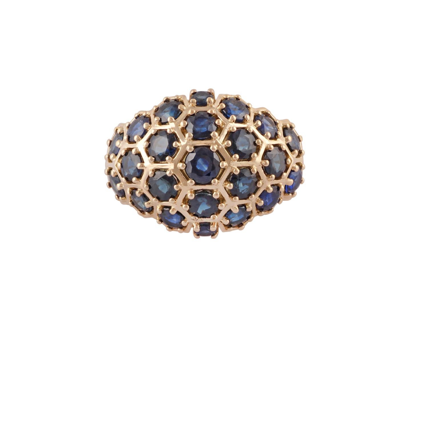 Sapphire = 6.11 Carat

Metal: 18K Yellow Gold
Ring Size: 7* US
*It can be resized complimentary
