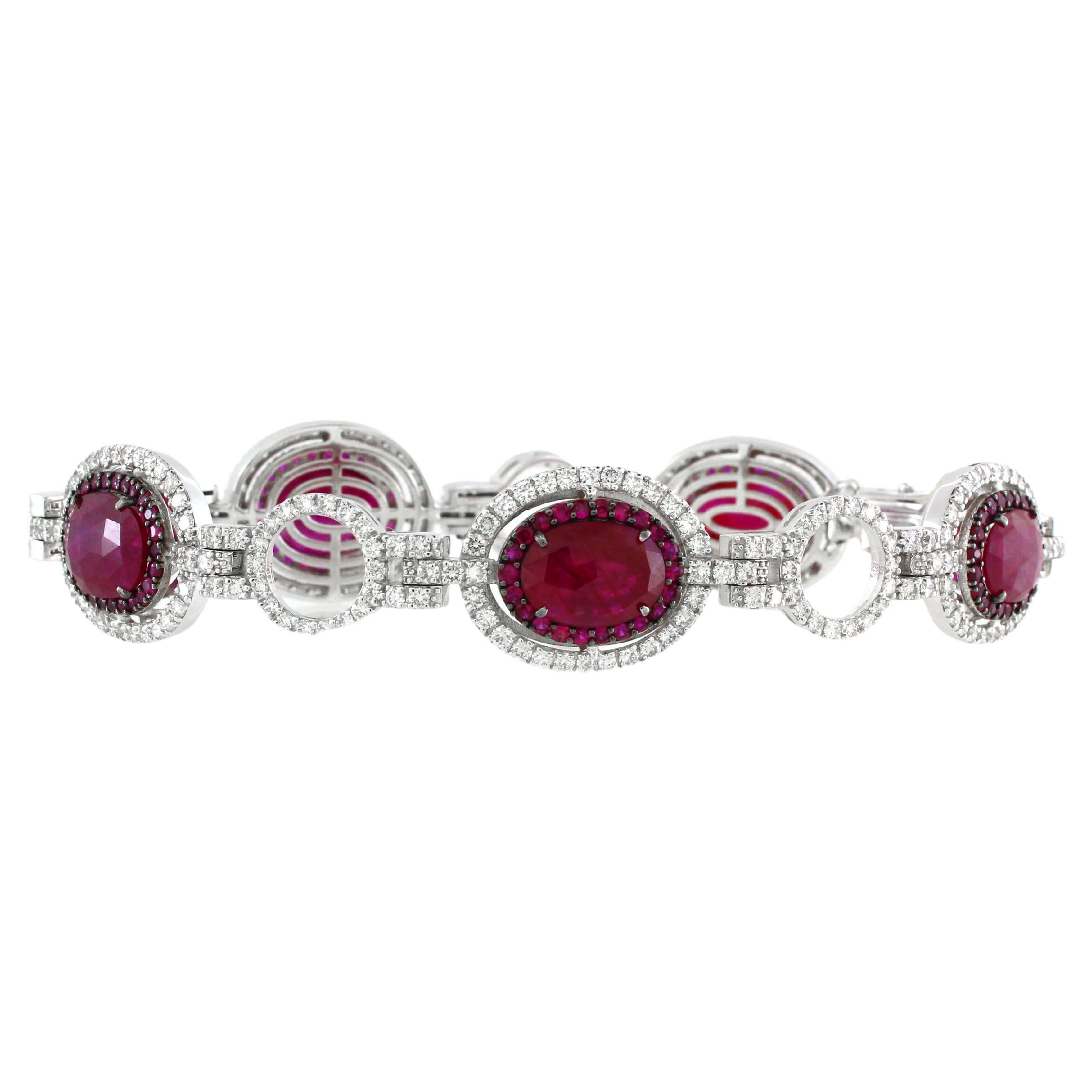 6.11 cts of Ruby and 3.2 cts of Diamond Bracelet