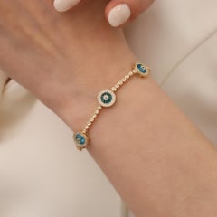Against Evil Eye Diamond and Gold Bracelet