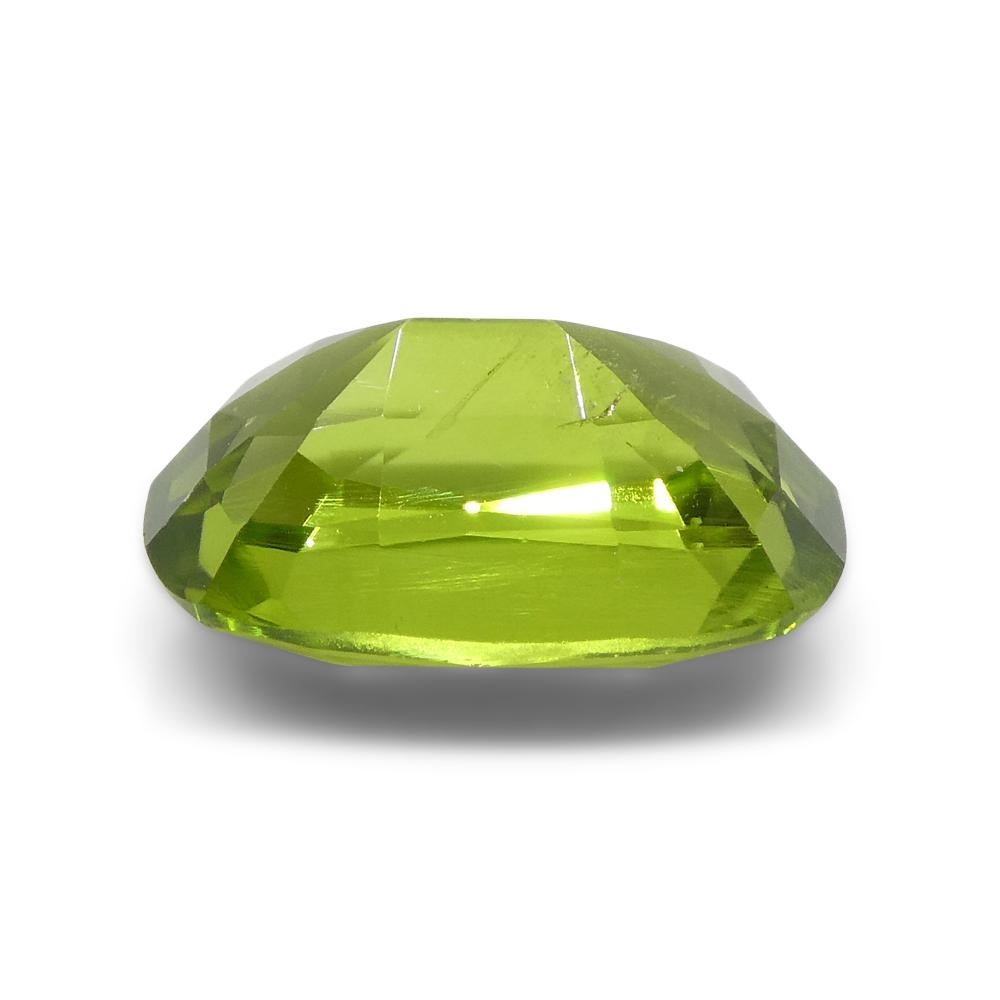 6.11ct Cushion  Yellowish Green Peridot from Sapat Gali, Pakistan For Sale 5