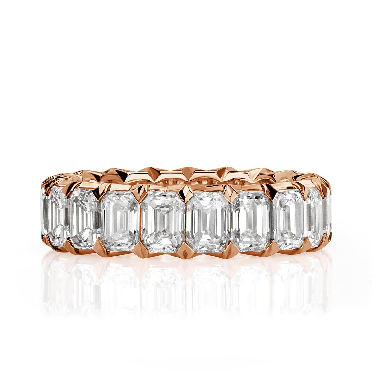6.11ct Emerald Cut Diamond Eternity Band in 18k Rose Gold