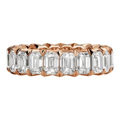 6.11ct Emerald Cut Diamond Eternity Band in 18k Rose Gold