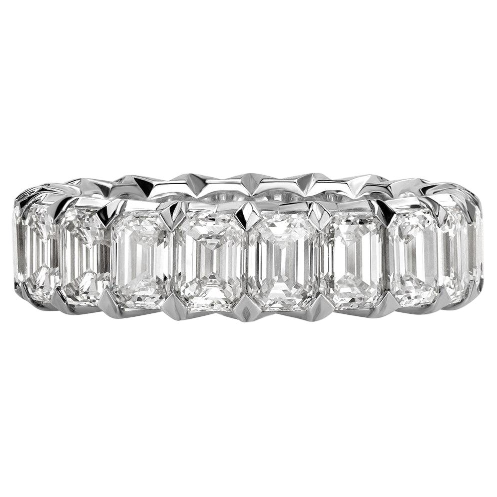 6.11ct Emerald Cut Diamond Eternity Band in 18k White Gold