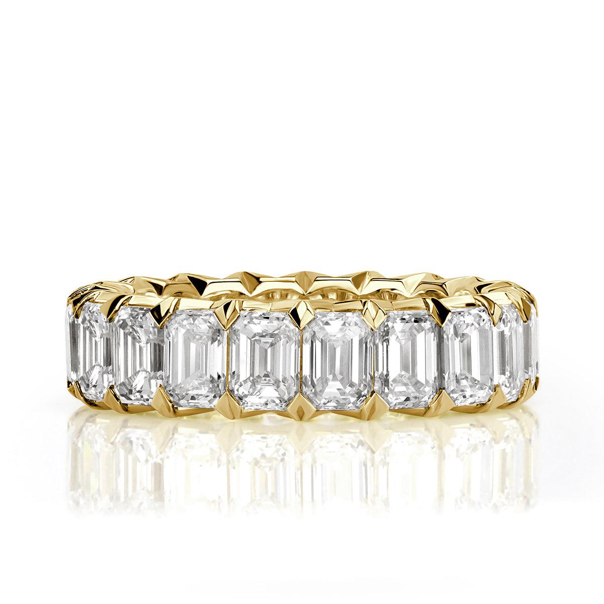6.11ct Emerald Cut Diamond Eternity Band in 18k Yellow Gold