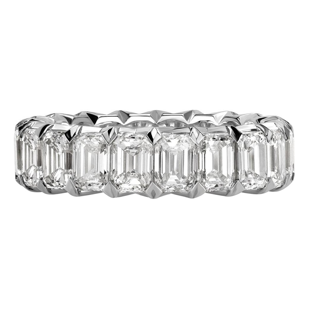 6.11ct Emerald Cut Diamond Eternity Band in Platinum
