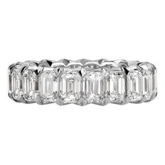 6.11ct Emerald Cut Diamond Eternity Band in Platinum