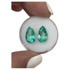 6.11tcw 12.5x8 Pear-Cut Bright Matching Colombian Emeralds - Loose Gems