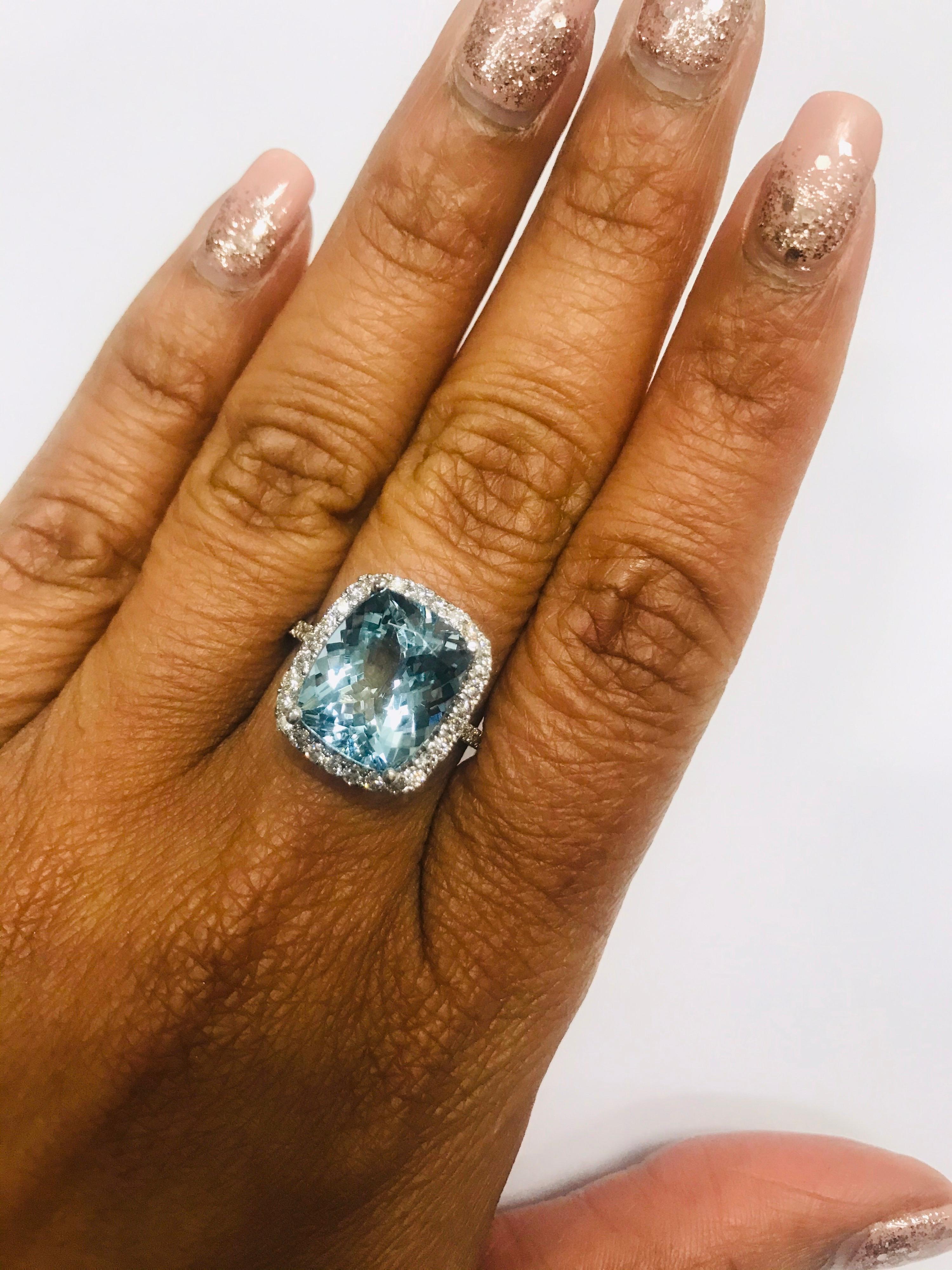 aquamarine white gold engagement ring