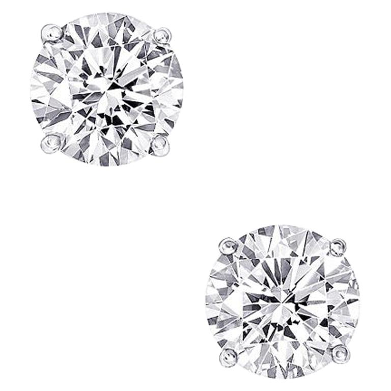 6.12 Carat Diamond Stud Earrings For Sale