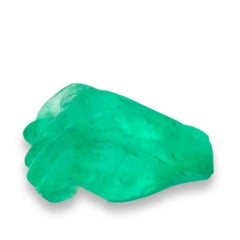 6.12ct Natural Earth Hand fist Colombian Emerald Gemstone Green Color Carved