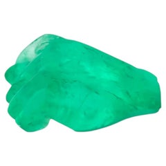 6.12ct Natural Earth Hand fist Colombian Emerald Gemstone Green Color Carved