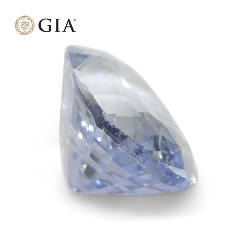 6.12ct Oval Icy Light Blue Sapphire GIA Certified Sri Lanka Unheated For Sale 2