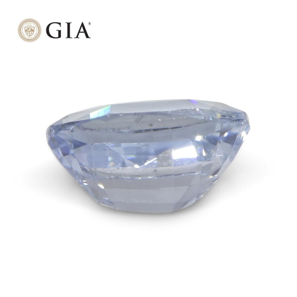 6.12ct Oval Icy Light Blue Sapphire GIA Certified Sri Lanka Unheated For Sale 3
