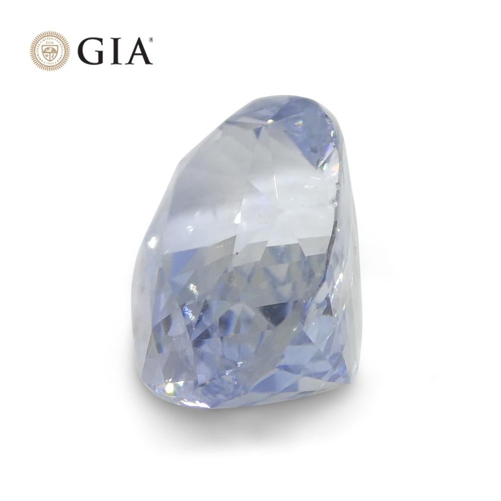 6.12ct Oval Icy Light Blue Sapphire GIA Certified Sri Lanka Unheated For Sale 4