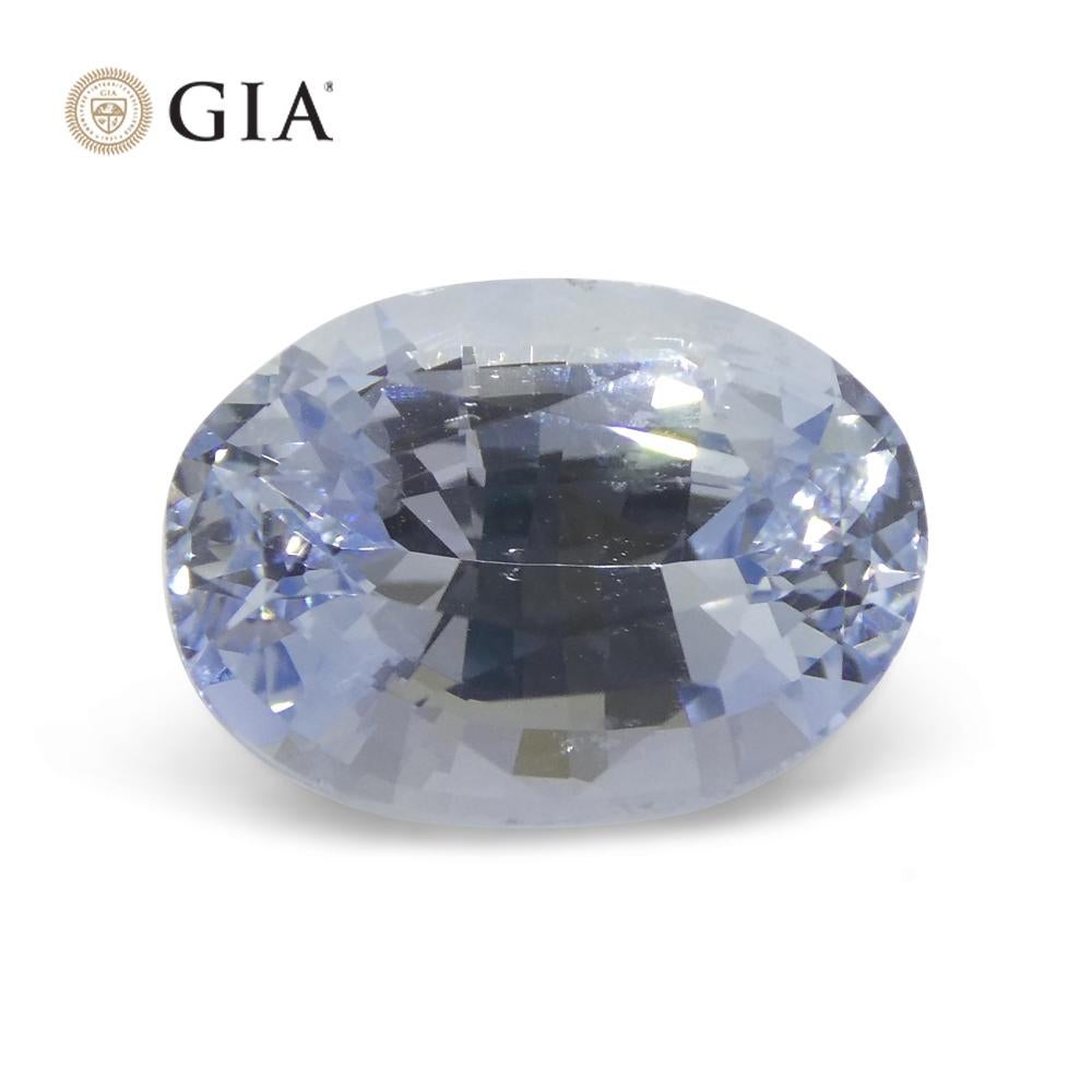 6.12ct Oval Icy Light Blue Sapphire GIA Certified Sri Lanka Unheated For Sale 6