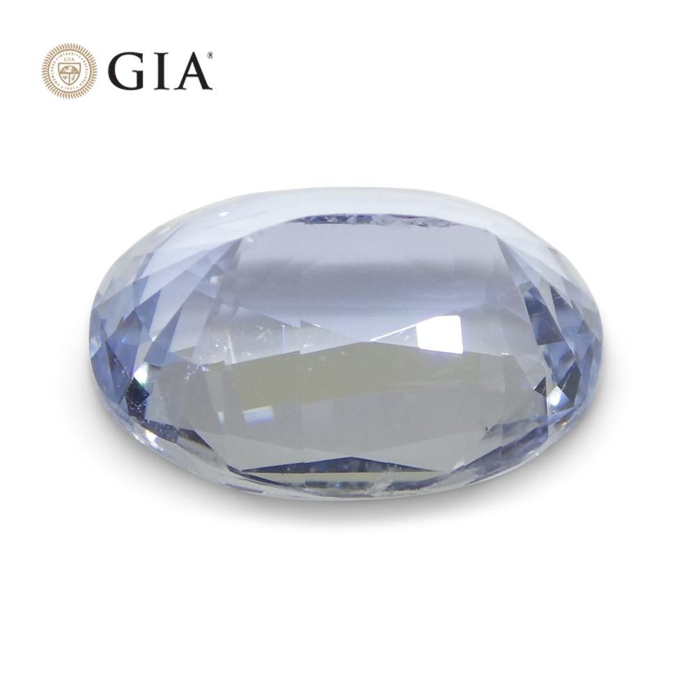 6.12ct Oval Icy Light Blue Sapphire GIA Certified Sri Lanka Unheated In New Condition For Sale In Toronto, Ontario