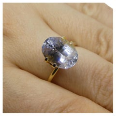 Saphir ovale bleu clair glacé certifié GIA, non chauffé, Sri Lanka, 6,12 carats