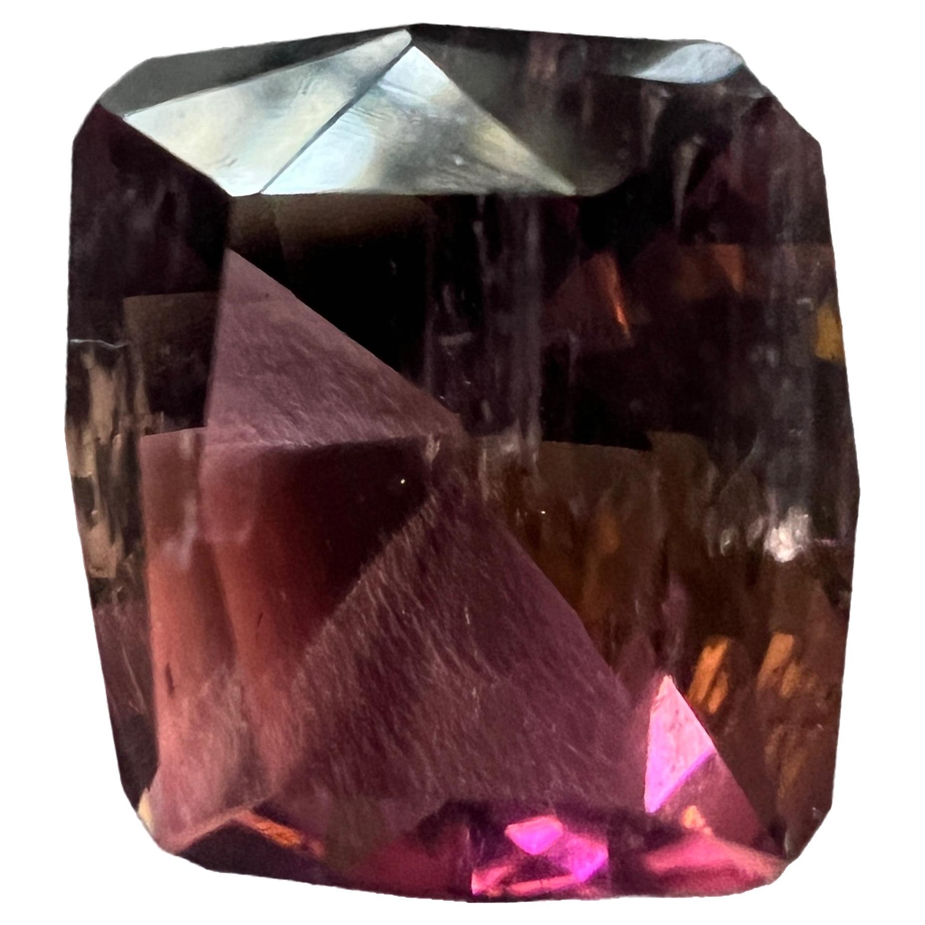 6.12ct Square Bi-Color Tourmaline Gemstone  In New Condition For Sale In Sheridan, WY