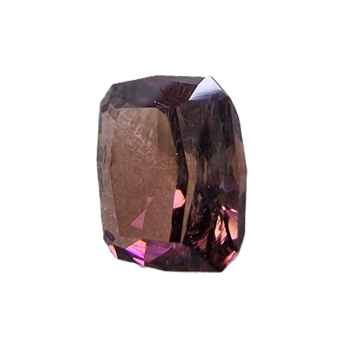 6.12ct Square Bi-Color Tourmaline Gemstone  For Sale 3