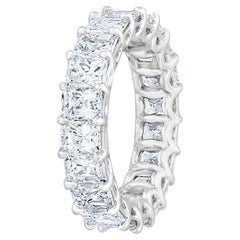 6.13 Carat Radiant Cut Diamond Eternity Band Ring