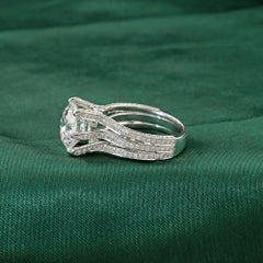 6.13 Carat SI Clarity HI Color Solitaire Round Diamond Ring 18 Karat White Gold