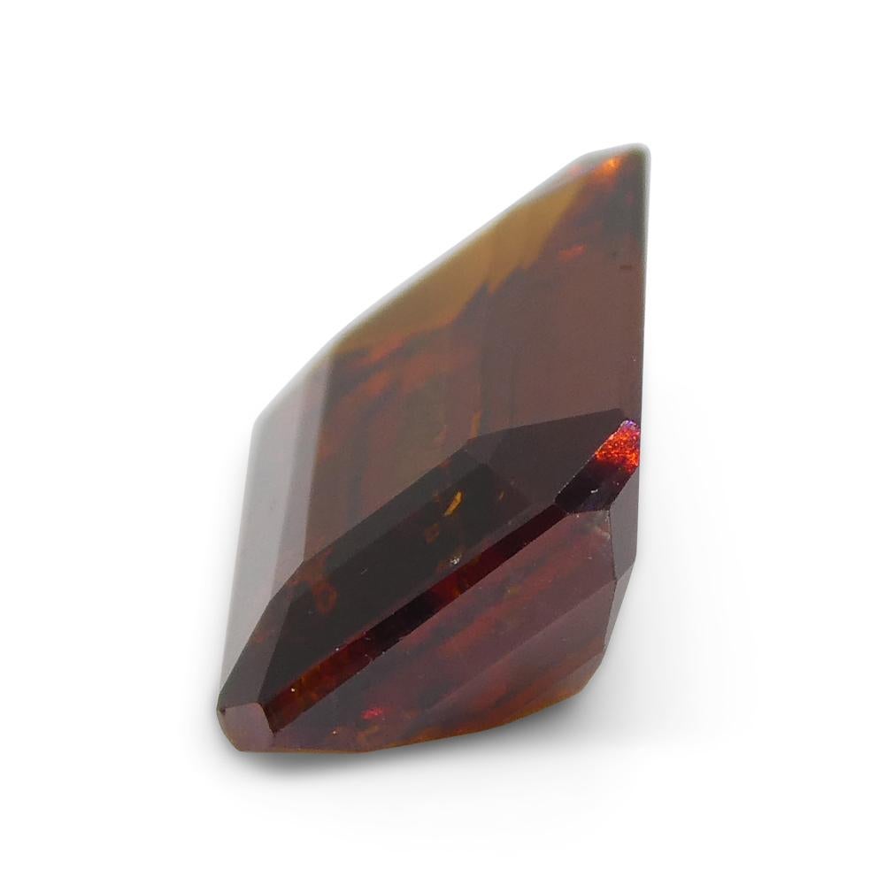 6.13ct Emerald Cut Reddish Orange Hessonite Garnet from Sri Lanka For Sale 4