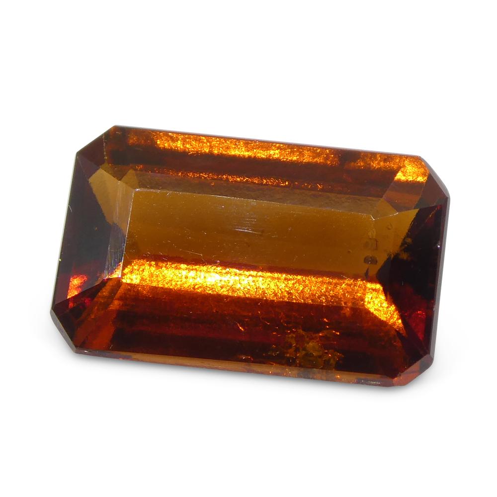 6.13ct Emerald Cut Reddish Orange Hessonite Garnet from Sri Lanka For Sale 6