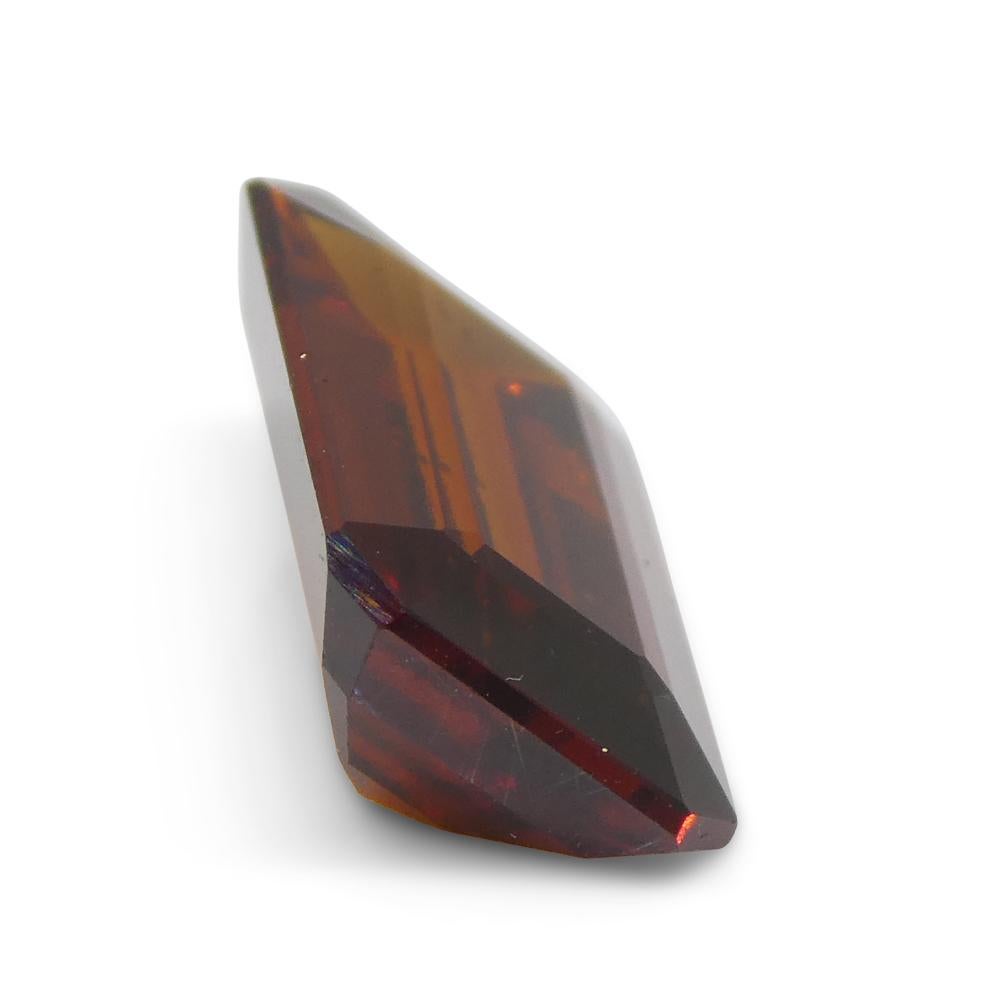 6.13ct Emerald Cut Reddish Orange Hessonite Garnet from Sri Lanka For Sale 1