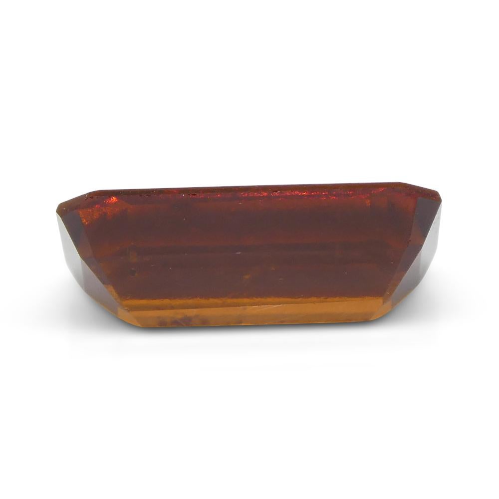 6.13ct Emerald Cut Reddish Orange Hessonite Garnet from Sri Lanka For Sale 2