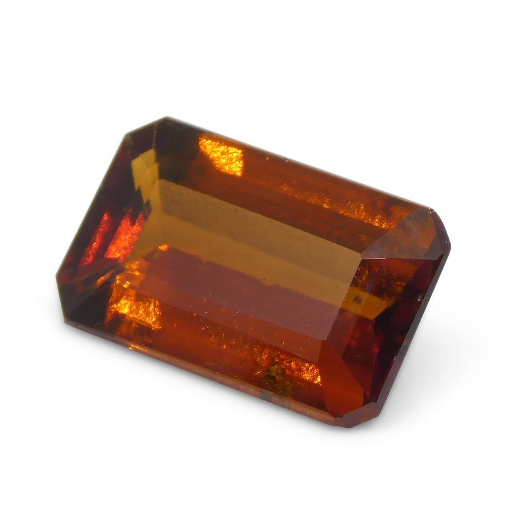 6.13ct Emerald Cut Reddish Orange Hessonite Garnet from Sri Lanka For Sale 4