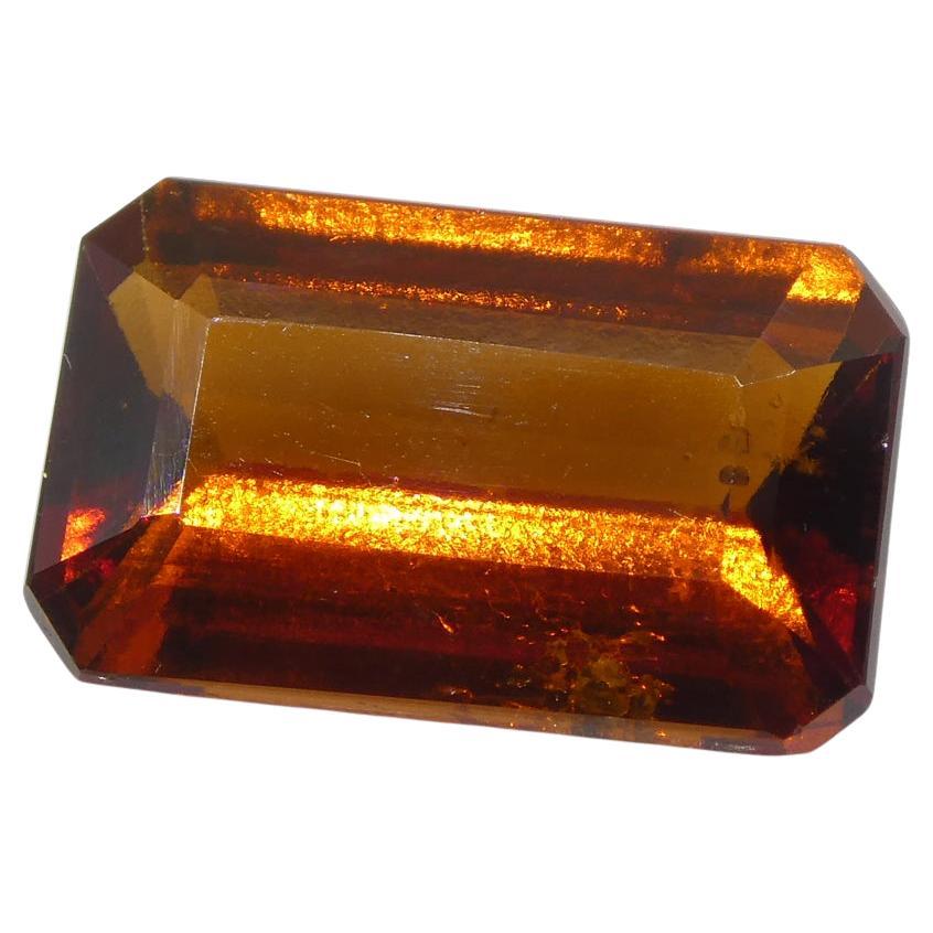6.13ct Emerald Cut Reddish Orange Hessonite Garnet from Sri Lanka For Sale