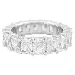 6.15 Carat Eternity Band Radiant Cut Diamond Platinum Ring