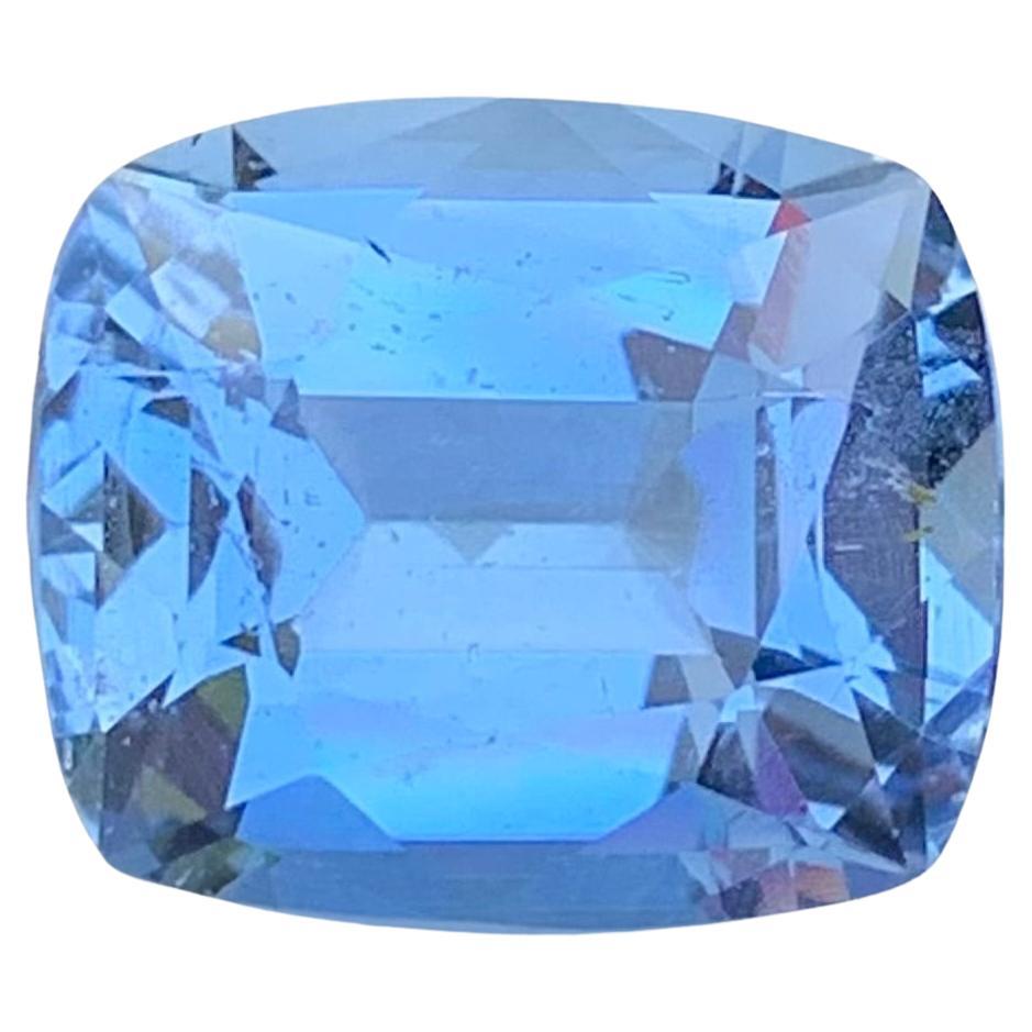 6.15 Carat Gorgeous Faceted Aquamarine Goshenite Cushion Shape Gemstone