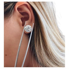 Boucles d'oreilles en diamant naturel de 6 carats Boucles d'oreilles en platine de qualité exceptionnelle
