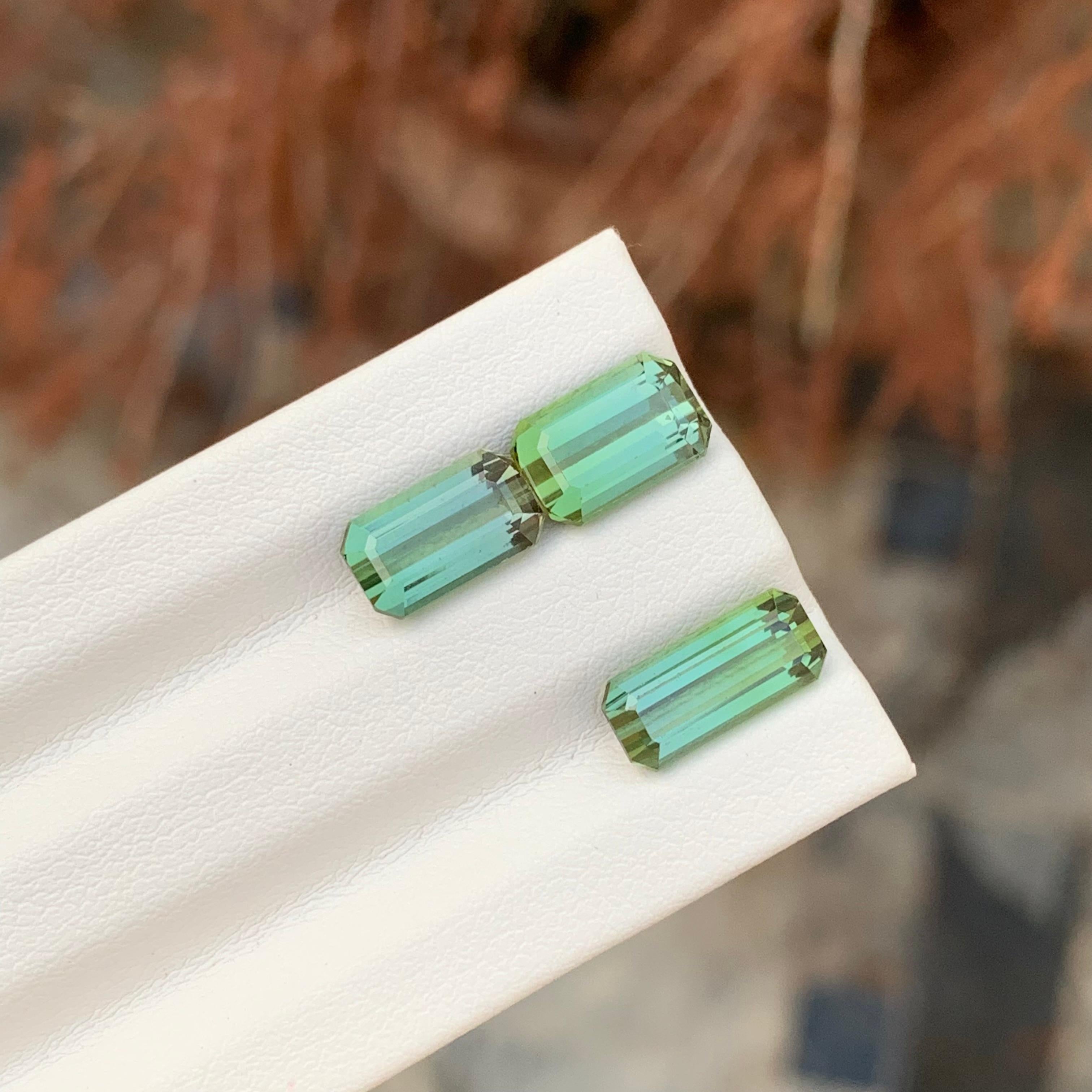 6.15 Carat Natural Faceted Green Tourmaline Emerald Shape Gemstone (Tourmaline verte à facettes en forme d'émeraude) Neuf - En vente à Peshawar, PK