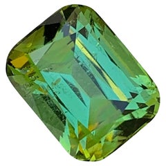 6.15 Carat Natural Loose Bright Green Tourmaline Emerald Shape Gem For Jewellery
