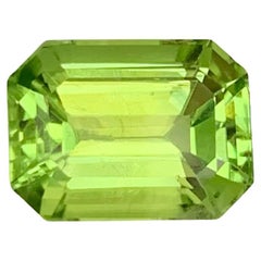 6.15 Carat Natural Loose Green Peridot Emerald Cut Natural Pakistani Gemstone