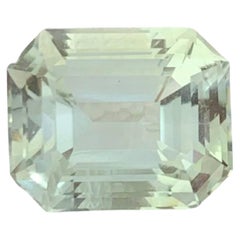 6.15 Carat Natural Loose Greenish Amethyst Stone Emerald Cut African Gemstone (Améthyste verte en vrac, taille émeraude)